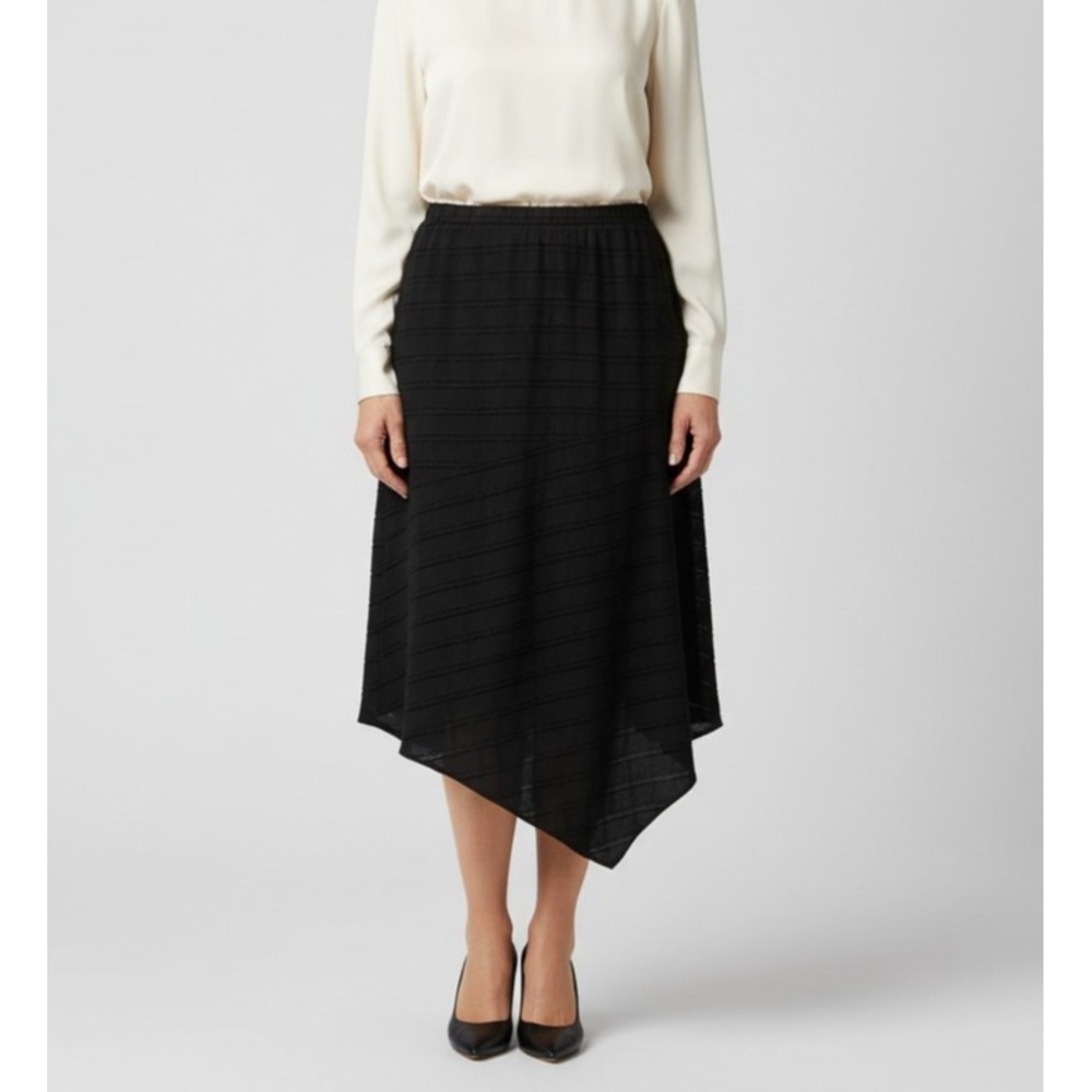 NEW Alfani Skirt 12 Black Textured Pointed Hem Midi Career Boho‎ Cocktail Party